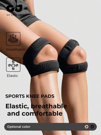 GOLOVEJOY 1 件硅胶透气薄款运动护膝，带半月板和髌骨支撑，适用于徒步、登山、跑步、锻炼、网球、田径健身房配件护膝运动护膝健身房护膝
