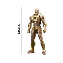 Hasbro 1:10 Scale 7-Inch Golden Iron Man MK21 Collectible Action Figure With Detachable Accessories, Display Base & Premium Gift Box - Movie Replica