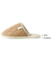 1 Par Chinelos Elegantes de Tecido com Strass Sólidos, Sola Grossa, Confortáveis e Versáteis, Chinelos de Pelúcia Macios, Adequados para Todas as Estações