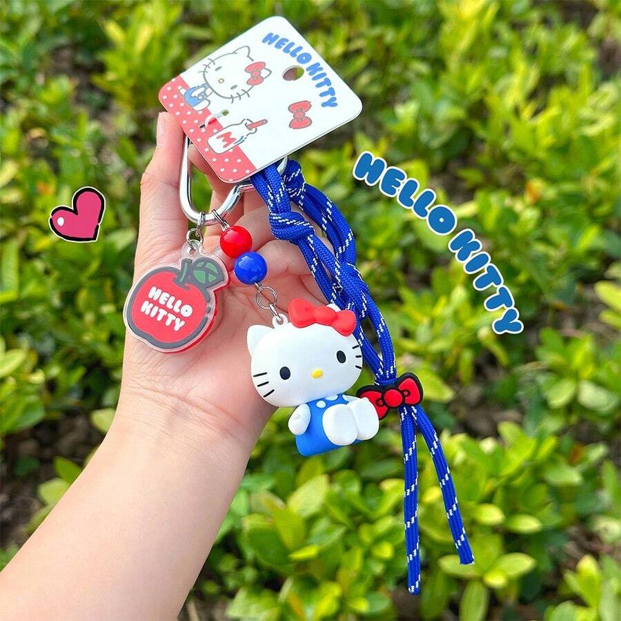 Sanrio 系列手链饰物 - 红蓝白 Hello Kitty 串珠链友谊手链，适合女孩、青少年和卡哇伊粉丝，手链扣 - 彩色 - 查看 1