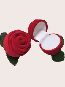 1pc - Elegant Romantic Rose Ring Box - Suitable For Romantic Jewelry Packaging For Proposals And Weddings, Perfect For Ring Embellishment, Proposal Accessories, Rose Shaped Design, Easy To Hide Other Surprises