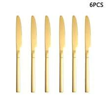 4/6/16/24pcs Gold Stainless Steel Cutlery Household Knife, Fork And Spoon Cutlery Set For Home Restaurant Hotel Party