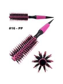 Escova De Cabelo Térmica Rosa Cerdas De Javali Mista Madeira