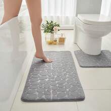Bathroom Set Designed (Plain) With 3 Non-Slip Pieces (*VARIOUS DESIGNS*) - Camel - View 6