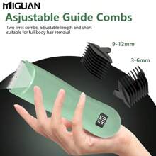 Recortadora corporal para hombres, afeitadora eléctrica, recortadora eléctrica de zona inguinal y vello, afeitadora/recortadora de higiene masculina con cuchillas de cerámica, afeitadora eléctrica para el Body completo con batería de 500mAh