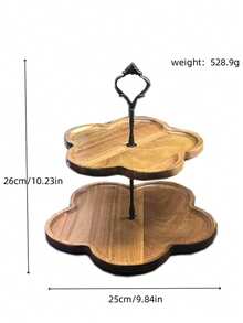 跨境2/3层花形零食甜品展示架，简约极简设计，2层放水果，3层放面包、糖果、寿司，木质盘子