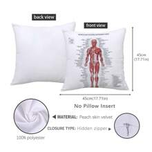 1pc/2pcs Minimalist Human Anatomy Print Decorative Throw Pillow Covers [No Pillow Insert], 11.81*19.71in(30*50cm)/17.7*17.7in(45*45cm), [Single-Sided Print] Polyester Cushion Covers For Sofa, Bed, Living Room, Bedroom, Car, Office, Hotel Decor, All Seasons, Perfect Gift For Family & Friends