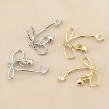 2/4/6Pcs Cubic Zirconia Bow Pendants, Bow Jewelry Accessories For Necklace Making And DIY Crafts