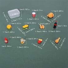 1 Set Of 4/5/6 Miniature Fast Food Play Kitchen Toy Model, Including Lunch Box, Beer, Fried Chicken, French Fries, Soda - Various - View 4
