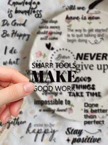 50pcs English Motivational Quotes Stickers, Suitable For Laptop, Water Bottle, Phone Case, Guitar, Skateboard, Journal, Luggage, Gift For Friends