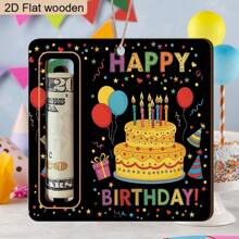 1 pieza/4 piezas Porta-dinero de tarta de cumpleaños "Feliz Cumpleaños", portador de efectivo de deseo, regalo de cumpleaños, decoraciones de fiesta de baby shower, decoraciones de cumpleaños, cumpleañera