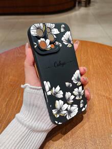 1 Stück DIY individuell gestaltetes Handyhülle, matter Silikon, neues weißes Blumenmuster Design, DIY personalisierte Signatur, hochauflösender UV-Druck, Linsenschutz Handyhülle kompatibel mit iPhone 16 Pro Max/16 Pro/15 Pro Max/14 Pro Max/13 Pro Max, A12, A13, A14, A15, A52, A54, A55, 13C, OPPO A15, OPPO A17, Honor X6A, X7B, X8B, X6, S23 Ultra, S24 Ultra, A52S, VIVO, OPPO, SAM, Redmi, geeignet als Geschenk und für den täglichen Gebrauch
