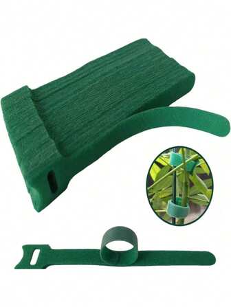 50/100 件装植物绑带钩环，绿色，可重复使用，可调节丛林植物绑带和绑带，钩环紧固件套装 - 最适合攀爬植物支撑和园艺应用