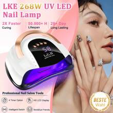 LKE UV Nail Lamp 268W Gel Nail Lamp Nail Dryer UV Lamps For Gel Nails, LED Nail Lamp With Automatic Sensor / 4 Timer Setting, Home And Salon