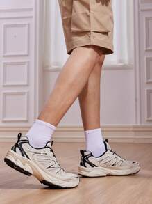 CAMEL Men's Sports Shoes Shock Absorption Retro Jogging Shoes Mesh Breathable Height Increasing Casual Shoes