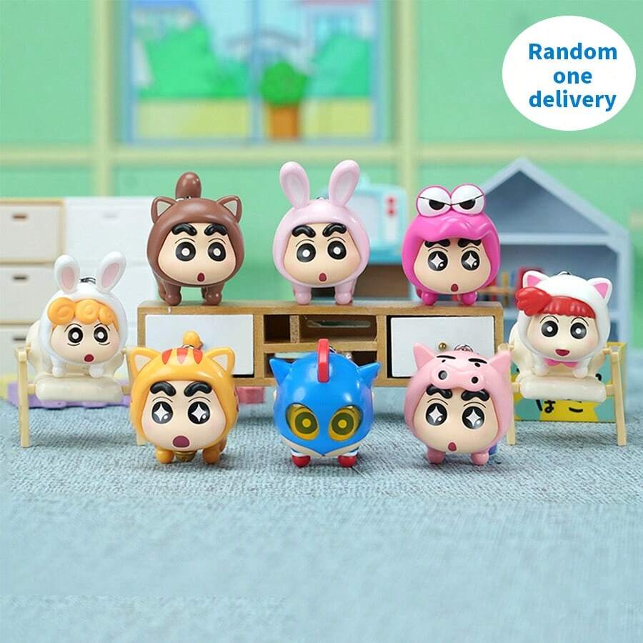 Miniso Crayon Shin-Chan MINI Flying Superpower Series Keychain Blind Bag, Adorable Cosplay Designs, Self-Contained Lobster Clasp, Perfect For Bag Charms, Backpack Accessories And Anime Fans, Good Choice Of Valentine's Day Gifts (1PC, Random Delivery) - Multicolor - View 1