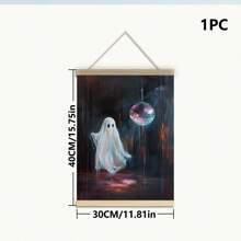1pc, Canvas Hanging Painting, Framed Art Decoration, Hangable, Wall Art, Poster, Framed Wall Art, Cute Avant Garde Halloween Decorations, Disco Ball Spooky Party, Cute Halloween Spooky Paintings, Vintage Style Art, Disco Ball Poster, Avant Garde Dorm Room Wall Art, Autumn Decorations, Halloween Decorations, Halloween Autumn Decorations, Room Decorations, Dorm Room Decorations, Bedroom Decorations, Office Decorations, Holiday Party Decorations Home Decor Fall Decor