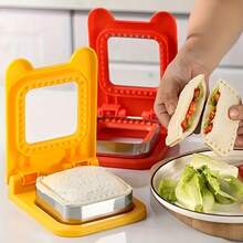 1pc Stainless Steel + Plastic Sandwich Maker, Square Sealing And Cutting Tool, Perfect For Making Bread Slices, Ideal For Graduation And Independence Day Celebrations - Multicolor - View 6