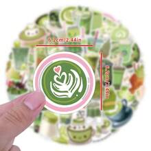 55 件抹茶贴纸美观乙烯基贴纸高品质贴纸贴花剪贴簿、日记本、笔记本电脑、保险杠、滑板、水瓶、电脑、手机贴纸可以为您的生活带来很多乐趣，是送给成人的完美礼物 - 彩色 - 查看 2