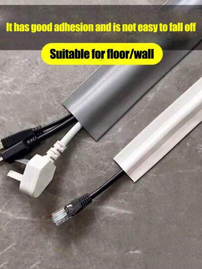 1pc PVC Soft Wire Trunking Track, Surface Mounted Cable Organizer, Wall Cord Management Concealer