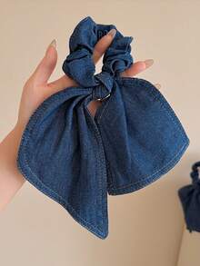 1个中国风刺绣花卉蝴蝶结发圈，高端优雅青春发饰发圈发绳发圈马尾辫头饰 - 彩色 - 查看 8