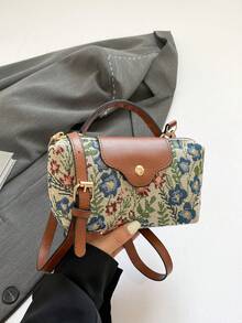 Women's Fabric Nylon Mini Crossbody Bag, Floral Pattern, Magnetic Snap Closure, Casual Cute Fashion Handbag , Cute , Kawaii - Multicolor - View 8