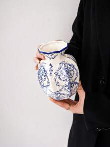 Cabin Kangaroo 1 pieza Nuevo jarrón de porcelana china de estilo azul y blanco, nueva decoración del hogar clásica, jarrón de flores para sala de estar, ornamentos de entrada, jarrón de flores de peonía vintage para decoración de habitación, jarrón de vidrio