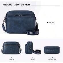 Crossbody Purses For Women ,Vegan Leather Medium Crossbody Bag,Women's Crossbody Travel Purse Built In Wallet - Z01-navy Blue - View 3