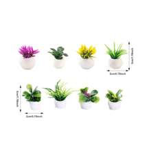 8pcs/Set Miniature Plant Kits For Dollhouse, Miniature Dollhouse Plants, Miniature Bonsai Decorations For Dollhouse Garden