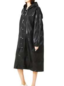 1/2/3pcs Black Reusable Rain Poncho - Fashionable Camping And Outdoor Activities Rainwear - Thick EVA Material Provides Ultimate Protection