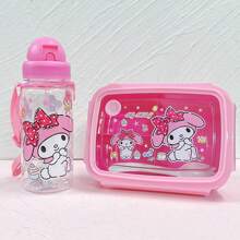 Sanrio Sanrio Kuromi 3-Compartment Bento Box Set With Drink Cup - Cute Cartoon Bento Box With Fruit Container, Portable Divided Meal Organizer, Perfect For School, Office, And Outdoor Picnicsschool Supplies,Back To School
