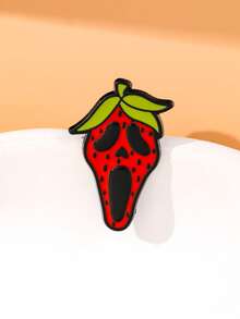 万圣节草莓珐琅别针时尚装饰胸针饰品翻领包徽章珠宝礼品 2025 新款办公室配饰衬衫夹克圣诞节秋冬配饰，适合青少年、青年、男士、休闲、户外、运动、度假、毕业礼物、生日、日常穿着衣服别针有趣可爱的教师礼物 - 彩色 - 查看 7