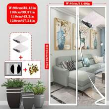 AIYYIPA 1pc Magnetic Screen Curtain - Tear Resistant, Scratch Resistant, High Density Mesh, Enhanced Airflow, Hands-Free Entryway, No Drilling Required, Suitable For Living Room, Bedroom, Kitchen Partition Decoration, Home Air Control | Functional Design | Durable Polyester