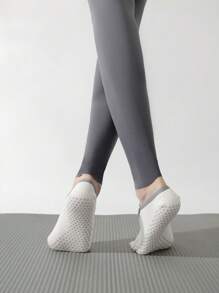 1 Pair Yoga Toe Socks For Women, Five Finger Socks For Indoor Fitness, Dancing, Workout, Non-Slip Grip, Shock Absorbent, Pilates Socks