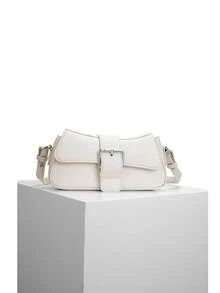 DareSee Casual Versatile Minimalist Fashionable Flap Shoulder Bag Music Fest Y2KFest Back To School Autumn Winter Gifts - Beige - View 2