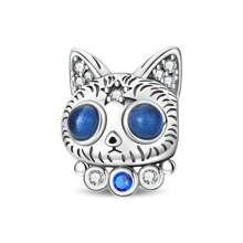 1 Piece Silver Plated Bead Pendant, Secret Glow Cat Paw Pendant, Little Cute Cat Bead, Garden Cat Pendant, Flower Pot Kitten Pendant, Pet Cat Bead, Fishing Kitten Pendant, Flying Kitten Pendant, Suzuran Cat Cat Pendant, Jump Rope Kitten Pendant, Loving Cat Pendant, Cat Stealing The Moonlight Pendant, Suitable For Women's Bracelets Necklaces DIY Jewelry Making Dating Gifts Sweet Style Women's Jewelry