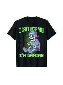 Gamer Skeleton Gaming Video Games T-Shirt Gift For Hikers - Black - View 1
