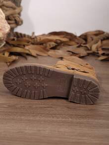 1双女士踝靴，女士时尚休闲户外平底复古圆头绒面革靴，女士西部风格侧拉链旅行度假步行靴 - 棕色 - 查看 7