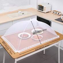 2 peças Grande Tenda de Malha Branca Pop-Up - Dobrável e Lavável, Ideal para Piqueniques, Churrascos e Festas ao Ar Livre, Protege contra Insetos, Perfeito para Buffet de Café da Manhã, Cobertura de Alimentos para Festa | Design de Malha Transparente | Abrigo de Alimentos Portátil, Suprimentos de Piquenique