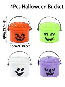 1/4 Halloween Kürbis Geschenk Eimer, Mini Tisch Dekoration, 3,5*5cm Eimer-förmige Dekorationen, Happy Halloween Dekoration, Tisch Ornamente, Halloween Party Dekorationen, Halloween Geschenke, Halloween Party Zubehör, Gruselige Atmosphäre Dekoration, Heim Dekoration, Party Gastgeschenke - mehrfarbig - Übersicht 5