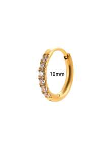 Toppiercing 1 Stück modischer 6-14mm Edelstahl Zirkonia Knorpel-Creolen