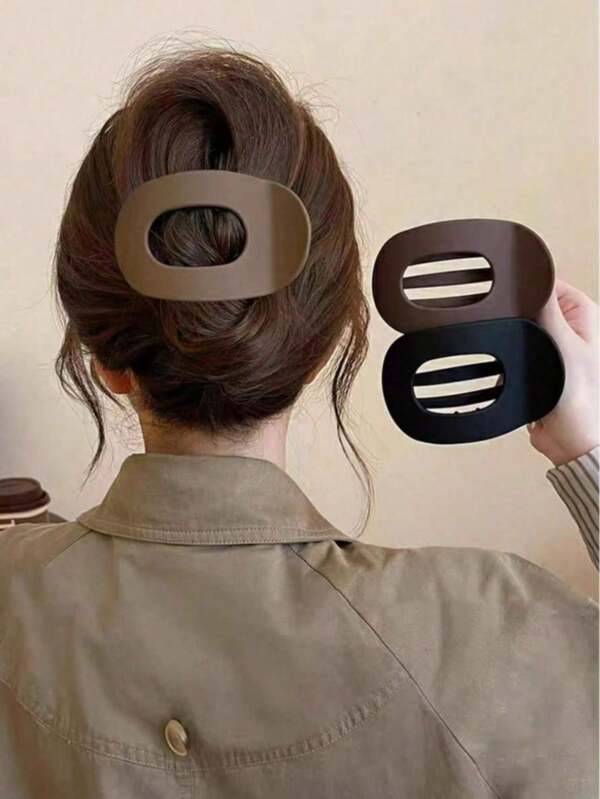 4pcs/Set Vintage Matte Solid Color Hair Claws, Simple & Versatile Hair Clips Suitable For Long & Thick Hair