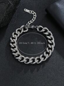 1pc Fashionable And Popular Men Luminous Men's Stainless Steel Charm Bracelet Glow In The Dark Minimalist Decoration Hip-Hop Style Birth Year For Jewelry Gift And For A Stylish Look