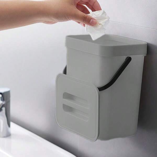 Wall-Mounted Storage Box Trash Can, Portable, Easy Disassembly, Narrow Crevice, Compact Size, Large Capacity Garbage Bin