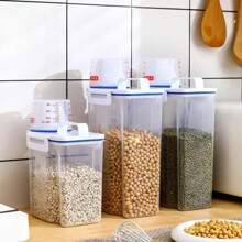 1.5/2kgKitchen Boxes & Jars Food Storage Bucket Portable Moistureproof Storage Tank With Scale Cup Food Bucket Kitchen Organizer