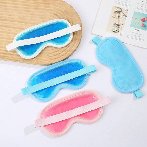 1 pièce Masque de sommeil opacifiant, masque pour les yeux en cristal de glace PVC, masque pour les yeux en cristal de gel souple pour le rafraîchissement et le repos