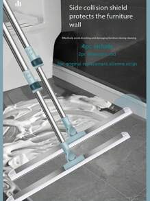 1 قطعة مكنسة سيليكون سحرية سميكة تناسب بشكل محكم، لكلا الاستخدام الجاف والرطب، مكشطة أرضية مريلة سيليكون قابلة للسحب، ممسحة أرضية حمام، ممسحة نوافذ، ممسحة مياه، مناسبة للأرضيات والزجاج والبلاط والنوافذ، إزالة بقع المياه والغبار وفرو الحيوانات الأليفة، مواد ولوازم التنظيف