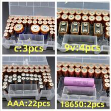 1 pezzo Scatola portabatterie ad alta capacità, adatta per scomparti per batterie AA/Batteria da 9V/Batteria AAA e per varie dimensioni di batterie, organizer per batterie, scomparti multifunzione per batterie, scatola di stoccaggio in plastica, scatola organizer trasparente, adatta per giocattoli domestici/stoccaggio batterie per telecomandi