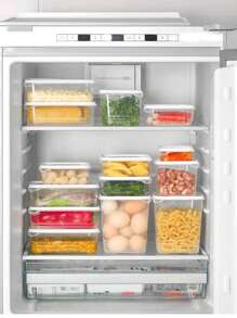 Juego de 6 piezas de 1200ML/42oz Cajas de almacenamiento para refrigerador, recipientes de conservación de alimentos con tapas, cajas apilables para congelador para carne, frutas, verduras, encurtidos, organización de cocina y loncheras para exteriores