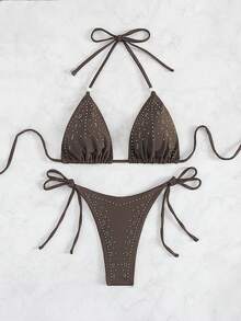 New European And American Style Women's Bikini Set - Brown - View 3